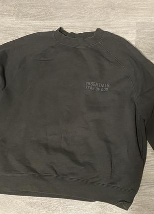 Світшот essentials fear of god crewneck / dark heather oatmeal / oversize