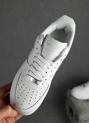 N1ke air force 1 низкие белые с тиснением