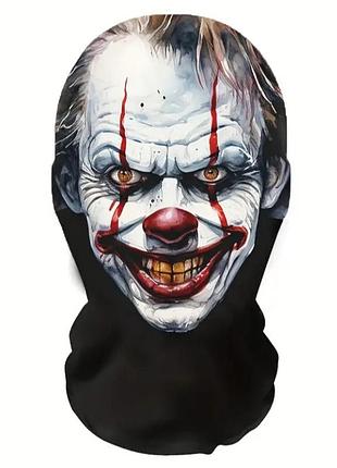 Маска-балаклава клоуна pennywise для halloween, страшная эластичная маска на голову для мото, страйкбола и вечеринок