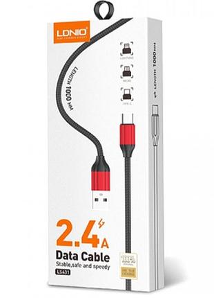 Кабель ldnio ls431 micro usb cable 1м 2