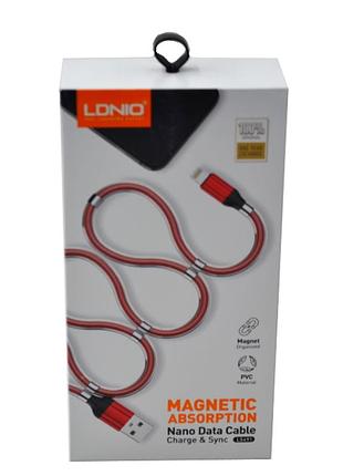 Кабель ldnio ls491 micro usb cable с магнитом 3