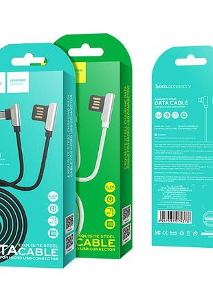 Прочный кабель hoco u42 exquisite steel micro usb cable 1.2m