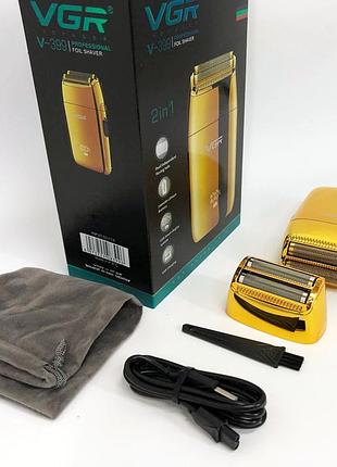 Бритва для сухого бритья vgr v-399 gold, электробритва-шейвер мужской, электробритва для мужчин yb-23