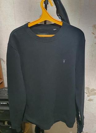 Свитшот черного цвета от бренда allsaints, модель raven crew.