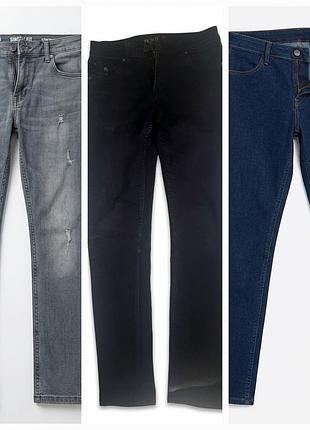 1 + 1 = 3 мужских джинса h&amp;m skinny ankle, clockhouse skinny fit 30/30 (stretch) +