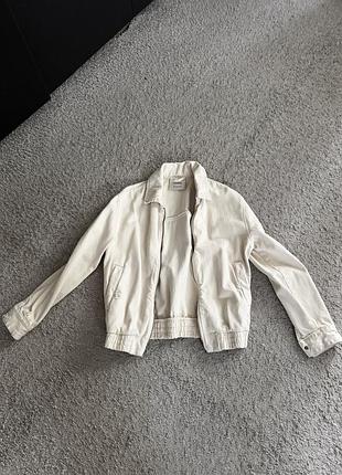 Куртка pull&bear, біла, джинсова