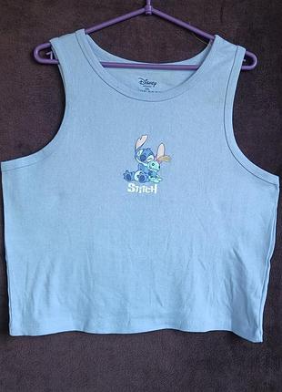 Майка женская в рубчик, disney stitch,  2xl,  eur 50-52 , батл