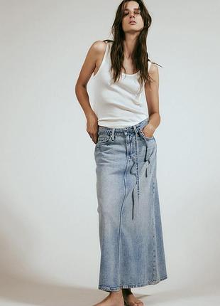 Джинсовая юбка мидакси а-силует &denim h&m р. s
