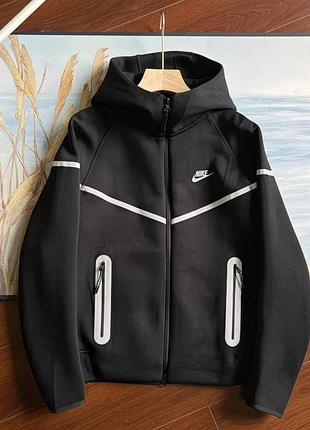 Худі nike tech fleece рефлектив / кофта найк тех фліс / nike tech fleece зіп-худі чорна