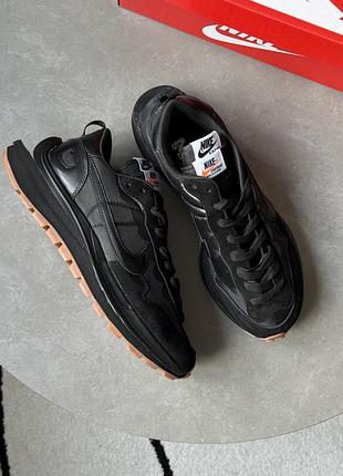 Кроссовки sacai x nike vapor waffle black gum