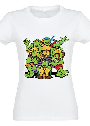 Футболка черепашки-ниндзя teenage mutant ninja turtles (f0068) белый
