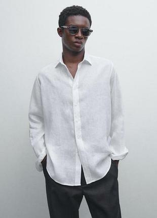 Massimo dutti лляна сорочка прямого крою/14739/
