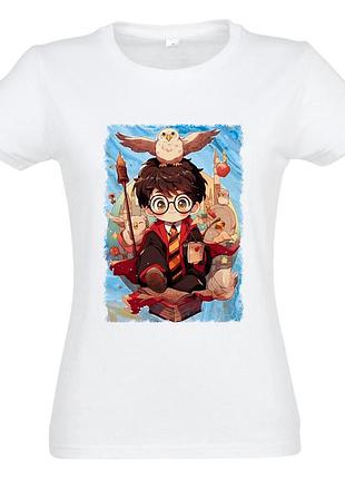 Футболка гарри поттер harry potter (f0063) белый
