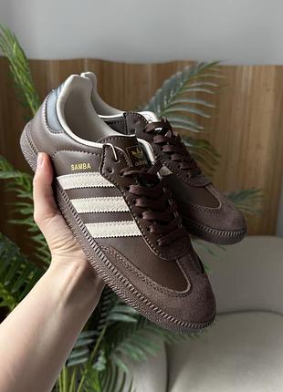 Кросівки adidas samba og dark brown beige gum