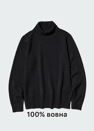 100% вовна гольф джемпер uniqlo 100% lambswool turtleneck jumper