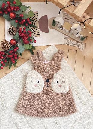 Классный плюшевый сарафан studio baby, теплый сарафан, сарафанчик, сарафан тедди