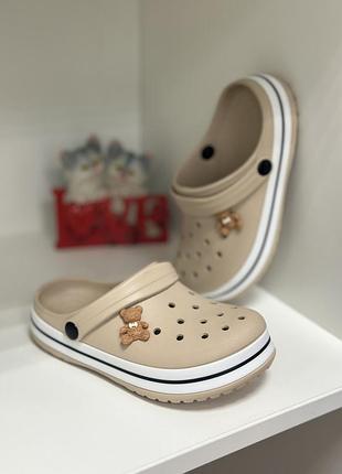 Крокси дитячі крокси бежеві крокси шльопанці дитячі крокси crocs