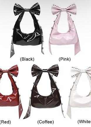 Сумка трендова з бантиком y2k клач сумочка dollskill