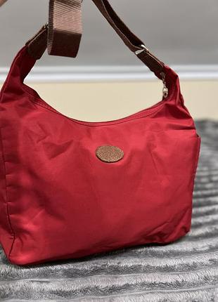 Сумка-хобо longchamp le pliage red, б/у