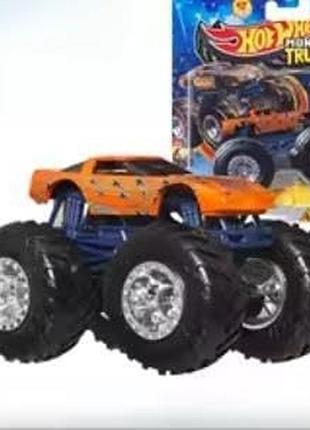 🔥 hot wheels monster trucks: 80s corvette — помаранчевий звір!