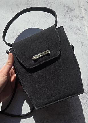 Клатч stuart weitzman замшевый со стразами