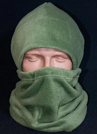 Шапка та бафф з флісу kirasa 240 олива. 55-58 (арт ki821)