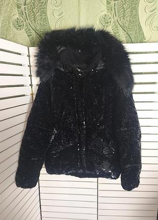 River island Денежный10 невероятный! пуффер пуховик с пайетками
