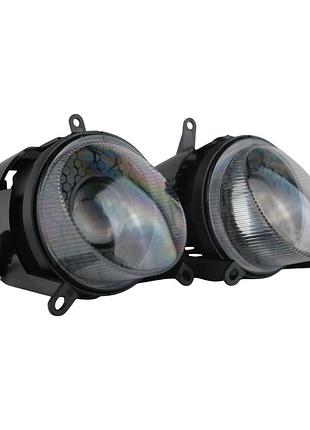 Led протитуманні фари mitsubishi lancer x/10 (лансер 10) 64w лінзовані птф 5000k light x комплект