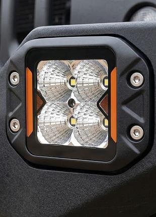 Led фара дополнительная w0120fmf-p8 ea light x 20w врезная ближний свет с поворотом (03653)