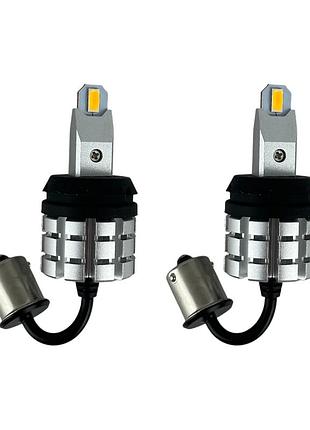 Led лампы r1 1156 (p21w) 21w 3000lm желтые canbus (для поворотов)