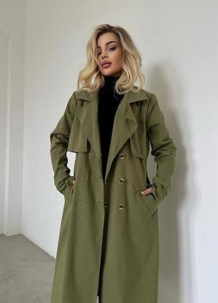 Тренч зелений l-xl