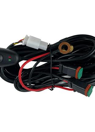 Комплект проводки для подключения 2-х фар led балок dt разъем кнопка реле 12v