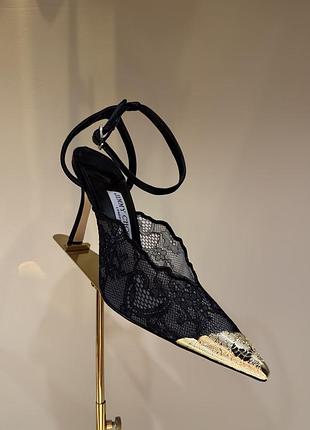 Босоніжки jimmy choo чорні з золотим