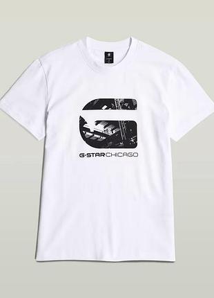 G-star raw chicago t-shirt d25692-c336-110 футболка мужская оригинал белая