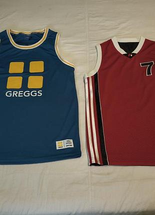 Баскет майки спортивные - greggs 39, court king -2-х страйк -черная, красная - l