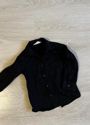 Черная рубашка-рубашка h&amp;m