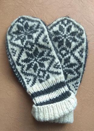Теплі рукавиці шерсть1 фото