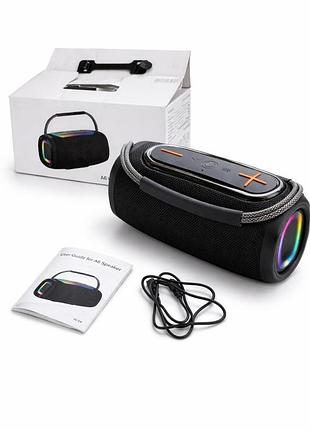 Портативная bluetooth колонка a6 с подсветкой, беспроводная акустика, мощный звук, usb/aux