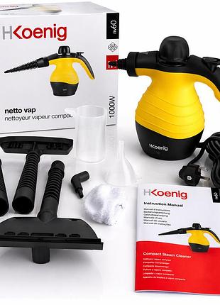 Пароочисник hkoenig nv60 1000w | ручний парогенератор для прибирання, чистка кухні, ванни, плитки, вікон