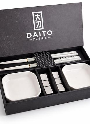 Набор для суши daito design на 2 персоны, керамика, палочки, подарочный комплект
