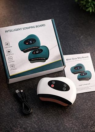 Электрический массажер гуаша smart gua sha с подогревом и вакуумом | антицеллюлитный массажер для тела и лица