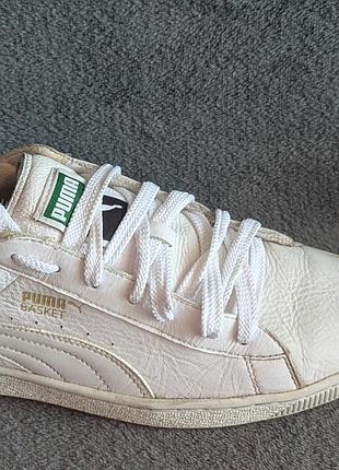 Белые кроссовки puma basket classic из натуральной кожи на 42