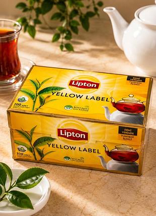 Чай lipton yellow label 100 пакетиков черный чай турция