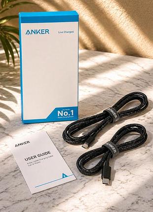 Кабель anker usb-c 2шт (2-pack) нейлоновий powerline, швидка зарядка та передача даних type-c