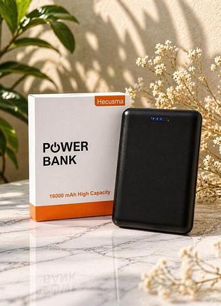 Павербанк 16000 mah hecusma power bank, зовнішній акумулятор 2 usb, портативна зарядка для телефону