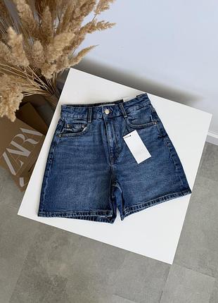 Шорти zara джинсові висока посадка
