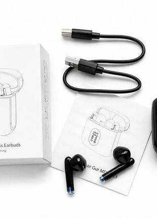 Беспроводные наушники tws md053 bluetooth 5.3 с led дисплеем заряда hi-fi вакуумные с микрофоном