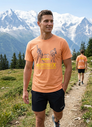 Оранжевая спортивная футболка columbia montreux trail festival размер м