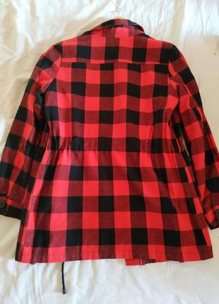 Стильная рубашка.пиджак.ветровка красная в клетку3 фото