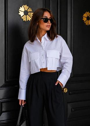 Женская укороченная рубашка 100% cotton туречевая